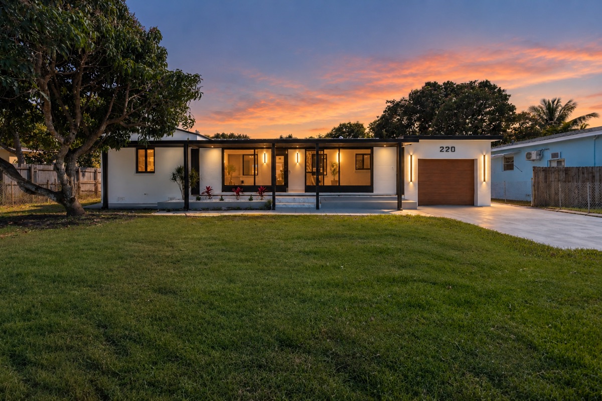 220 NW 144th St front exterior at twilight
